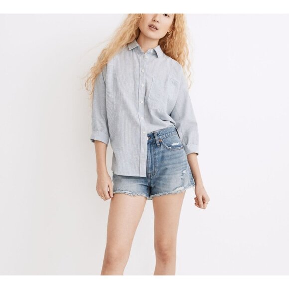 Madewell Relaxed Denim Shorts in Renfield Wash: Destructed Edition Size 27 - Picture 1 of 10